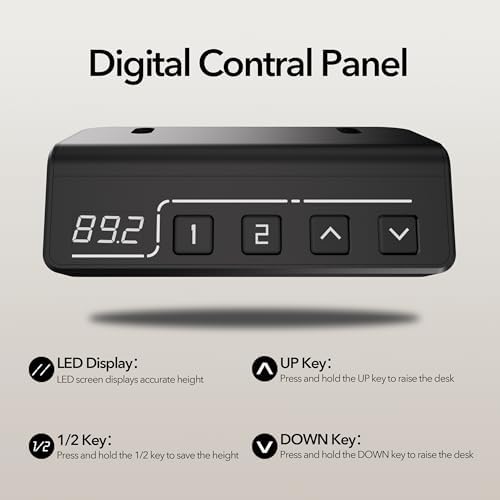 LongKe Electric Standing Desk Adjustable Height, 55x24 Inches Sit Stand up Desktop for Home Office, Ergonomic Rising Computer Table with Memory Preset, Black - Image 6