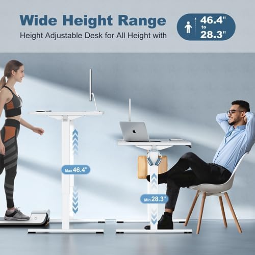 DUMOS 48 Inch Electric Standing Desk, Memory Adjustable Home Office Desk - Image 5