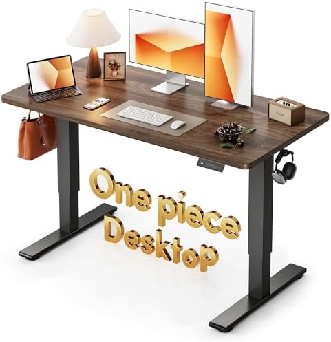 CubiCubi 48 x 24 Electric One-Piece Standing Desk, Black Walnut by CubiCubi