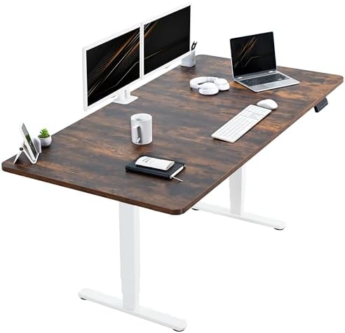 VIVO Rustic Vintage Brown 71 x 36 in Standing Desk, DESK-KIT-2W7N-36 by VIVO