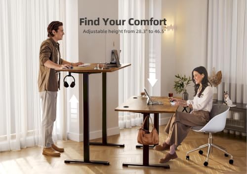 YDN 40 x 24 Inch Rustic Brown Electric Standing Desk - Image 5