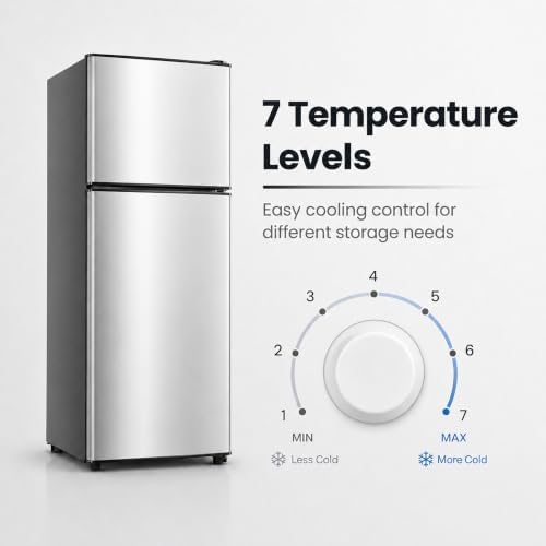 6.5 Cu.Ft Mini Fridge with Freezer, 2-Door Compact Refrigerator for Dorm/Office/Bedroom, Energy Efficient & Quiet, Black - Image 5