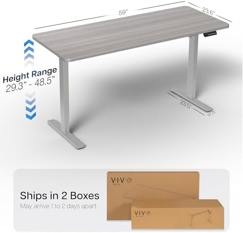 VIVO Dark Gray 60 x 24 in Standing Desk, DESK-KIT-1G6G - Image 3