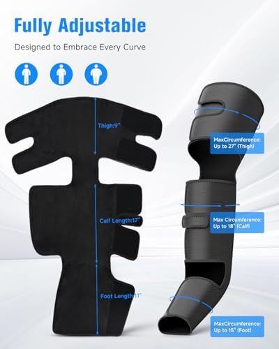 Leg Compression Boots: Foot Massager with 3 Heat 3 Mode 3 Intensity, Black - Image 5