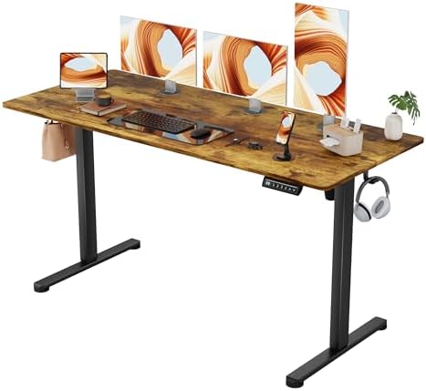 Furmax 55 Inches Electric Standing Desk, Home Office Desk with Phone Holder by Furmax