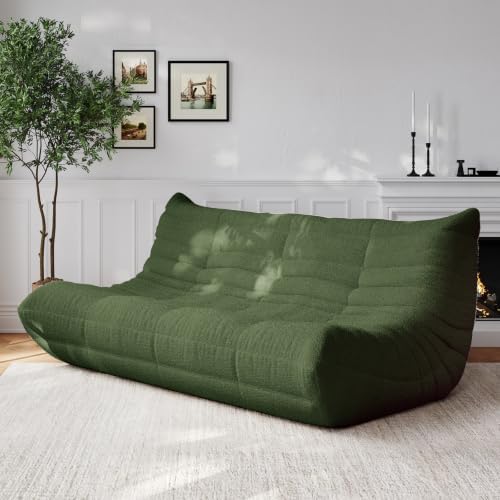 3 Seater Adults Bean Bag Chairs Togo Couch Comfy Lazy Floor Sofa by SYFERLORY