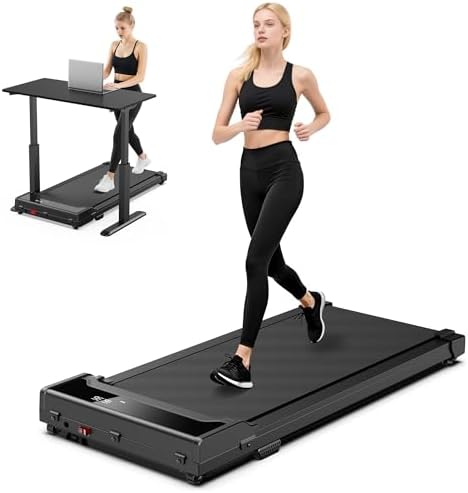 Walking Pad Treadmill for Home - Under Desk Walking and Running with Remote Control Portable Electric Machine Adjustable Slim Compact with 0.6-4.0MPH Modes Max up 265 Lbs for Home Office by Unknown