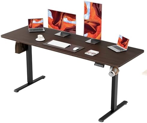 67"x24" Standing Desk, Height Adjustable Sit-Stand Home Office, Walnut by ERGOMAKER