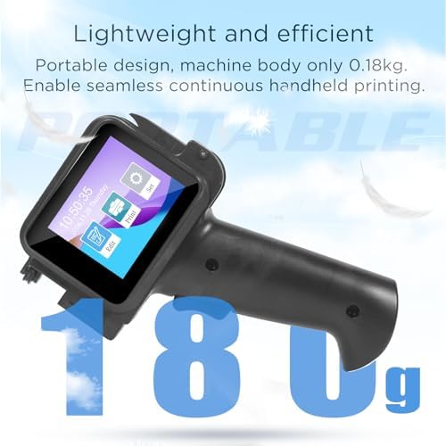 Handheld Inkjet Printer with 42ml Quick-Drying Ink Cartridge, 0.5 Inch Nozzle Ink Jet Coding Machine for EXP Date/Batch Number/QR Code/Barcode/Logo/Text (ZM-C12mini) (Black) - Image 6