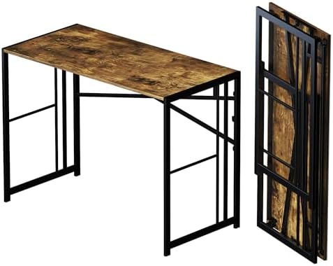 Lutown-Teen 40 inch Folding Computer Desk, Rustic Brown by Lutown-TeenHome