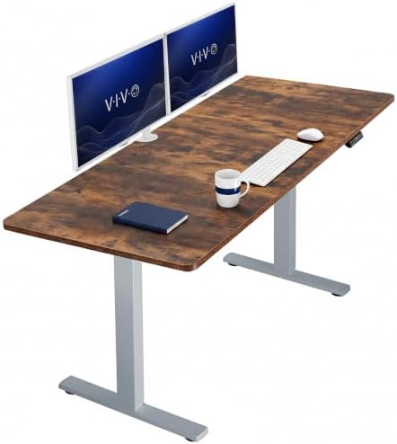 VIVO Rustic Vintage Brown 71 x 30 in Standing Desk, DESK-KIT-1G7N by VIVO
