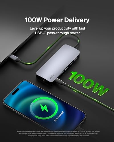 Belkin USB-C Hub 6 in 1 100W PD 4K HDMI, Ethernet & SD - Image 4