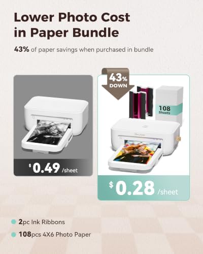 HPRT 4X6 Photo Printer for iPhone & Android, with 108 Sheets & 2 Ink Ribbon - Image 4
