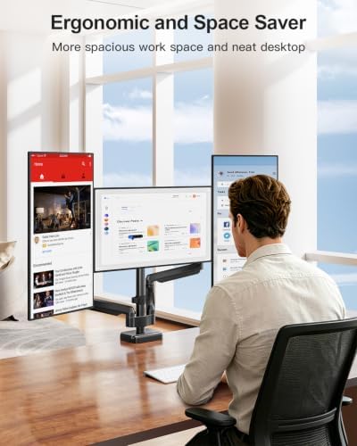 MOUNT PRO Triple Monitor Mount for Max 32" Screens, Up to 19.8lbs Each - Image 6