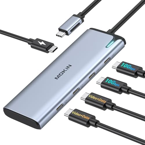 MOKiN USB C Splitter for Dual Monitors 4K@60Hz DP Alt Mode for Laptops by MOKiN