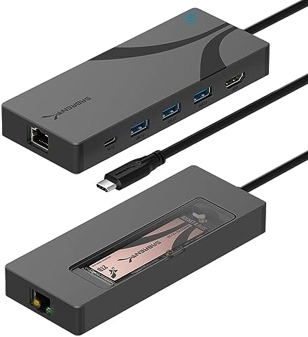 SABRENT USB-C 6-Port Hub & M.2 SSD Dock, 4K HDMI, 90W PD (HB-6PNV) by SABRENT