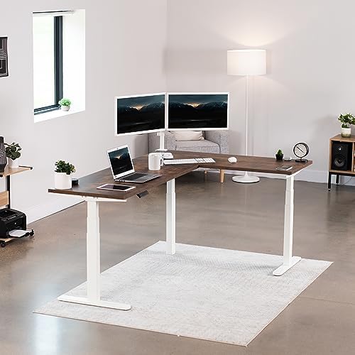 VIVO White Electric Corner 3 Leg Standing Desk Frame, DESK-V130EW - Image 2