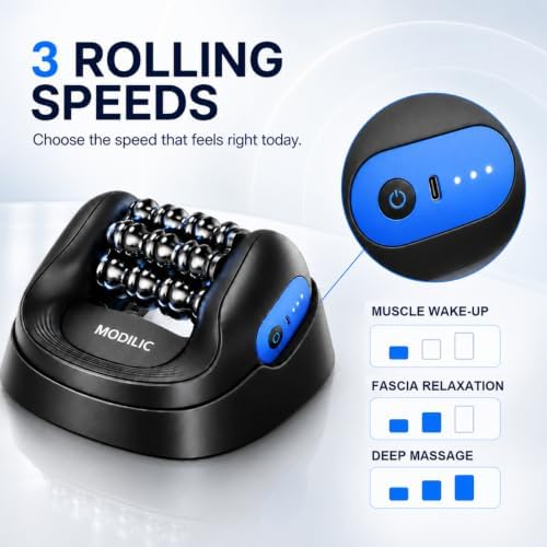 Electric Foot & Body Massager Roller, 2-in-1 Rechargeable Deep Tissue Massage Tool with Auto Massage Base, Handheld Muscle Recovery Roller for Plantar Fasciitis, Foot Pain, Legs, Arms and Neck - Image 5