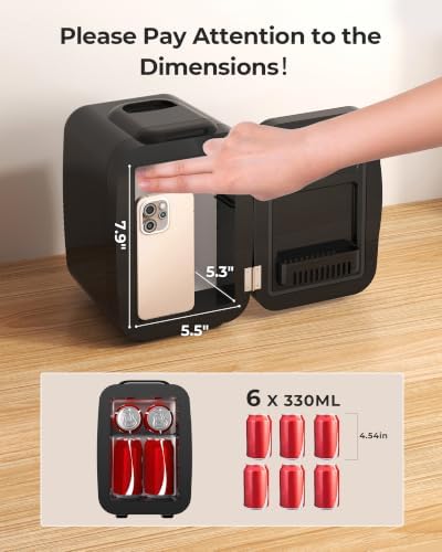 BEICHEN Mini Fridge 4 Liter/6 Can Portable Compact Refrigerator - Image 2