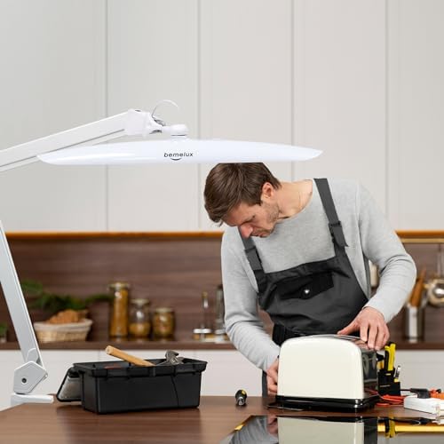 20-Inch LED Desk Lamp with Clamp, 24W 2200LM, Protected Arm, White - Image 6