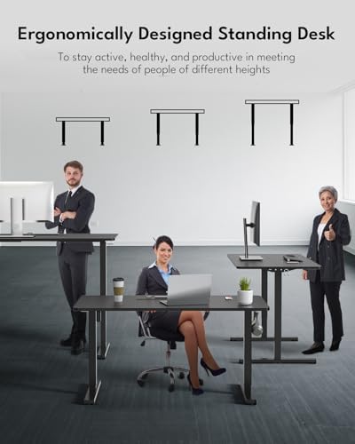 Electric Standing Desk, Gaming Desk, 48 x 24 Inch, Black - Image 4