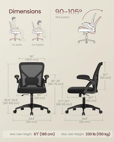 VASAGLE Ergonomic Mesh Office Chair with Adjustable Lumbar Support - Image 2