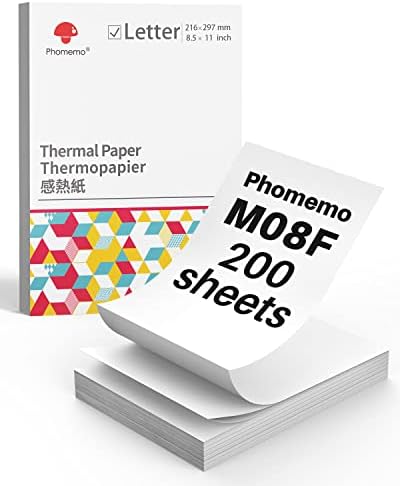 Phomemo Folded Thermal Printer Paper 8.5×11 for M08F M08D M832 M832D 200Pcs by Phomemo
