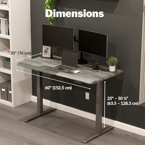 Vari ComfortEdge Electric Standing Desk – 60x30 – Driftwood/Slate - Image 2