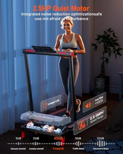 Walking Pad, Anylife Incline Walking Pads Under Desk 330lb Capacity, 2.5HP Portable Treadmills for Home, Compact Treadmill Small Running Pad with LED Display, Remote Control - Image 3