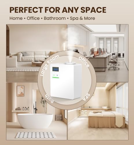 Waterless Essential Oil Diffuser with 2 x 100ML Oils, 5000 Sq.Ft Whole House Scent Machine, 200ml Cold Air Fragrance Diffuser with Bluetooth App Control for Home Hotel Office, White - Image 6