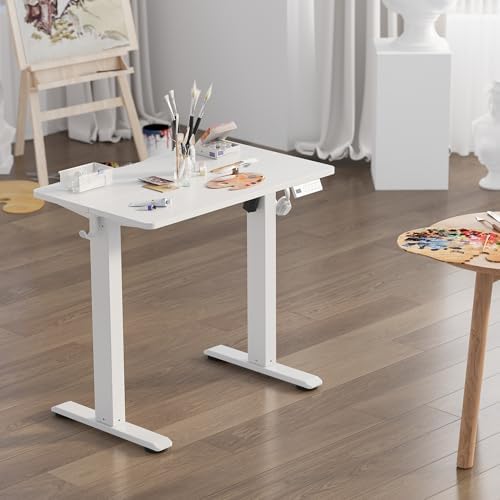 YDN Electric Standing Desk, 35x20 Inch, White - Image 2
