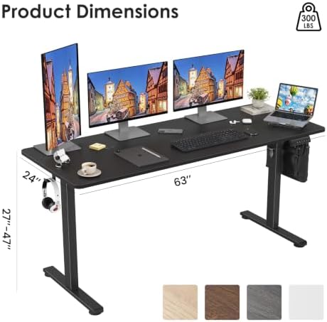 STARY Electric Standing Desk Adjustable Height Sit Stand Home Office Desk with Splice Board - Image 3