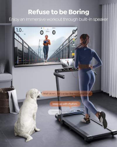 Acezoe Foldable Walking Pad with Handle Bar, 2.5HP Walking Pad Under Desk, 300lbs Capacity Treadmills for Home/Office, Under Desk Treadmill with App & Speaker, 0.6-10MPH - Image 5