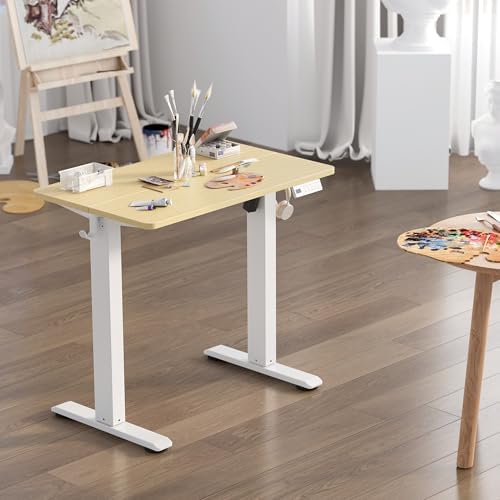 YDN Electric Standing Desk, 32x19 Inch, Nature - Image 2