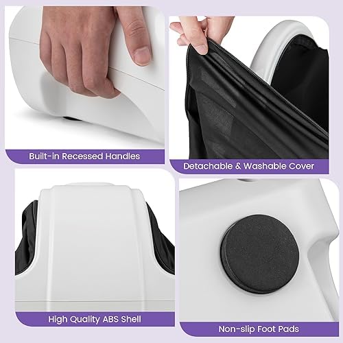 Giantex Shiatsu Foot Massager Machine for Feet, Leg Calf Ankle, Relieve Pain, Spa Gift Deep Kneading Rolling Massage, Electric Shiatsu Feet Massager w/Remote, 4 Modes, White - Image 5
