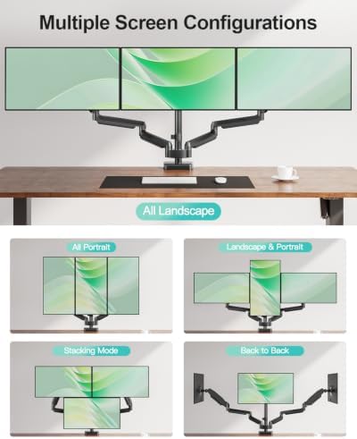 MOUNT PRO Triple Monitor Mount for Max 32" Screens, Up to 19.8lbs Each - Image 5
