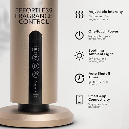 Breeze Waterless Diffuser, Cordless & Rechargeable 2 Fragrance Oil, Gold - Image 6