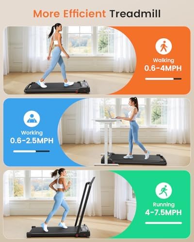 FUNMILY Upgrade Walking Pad Folding Treadmill with 12%/15% Incline & Handle Bar, 3.5HP Foldable Under Desk Compact Treadmills for Home/Office/Gym, 400+lb Capacity, Shock Absorption - Image 6
