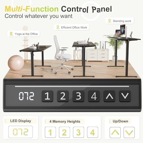 Furmax 55 Inches Electric Standing Desk, Home Office Desk with Phone Holder - Image 4