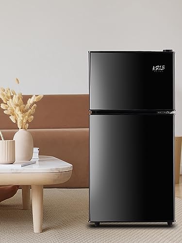 KRIB BLING Refrigerator with Freezer, 3.5 Cu.Ft Mini Fridge,Lock Fresh,7 Level Adjustable Thermostat ct for Dorm, Bar, Office,Kitchen, Bedroom,Black - Image 5