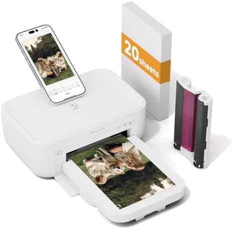HPRT Photo Printer 4×6”,Wi-Fi for Phone, Thermal Dye-Sublimation,White by HPRT
