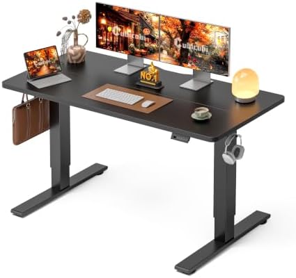 CubiCubi Electric Height Adjustable Standing Desk 55x24 Inch, Black by CubiCubi