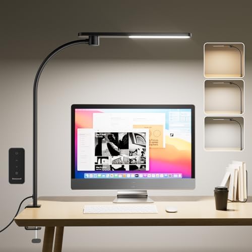 Honeywell HJ2 Clip On LED Desk Lamp with Clamp, Adjustable Reading Light by HoneywellAirComfort