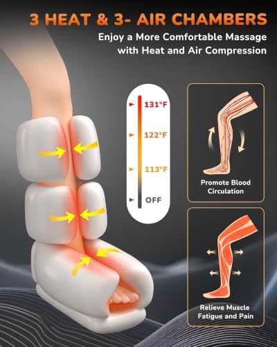 Leg Compression Massager with Heat for Circulation, Pain Relief - Image 4
