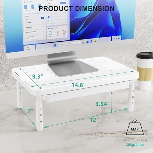 WALI Computer Monitor Stand with Storage, Monitor Riser 3 Height Adjustable - Image 6