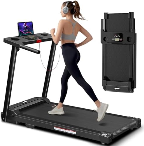 AoraPulse Portable Foldable Treadmills for Home, Small Folding Treadmill for Home Office with 300 LBS Capacity, Walking Running Exercise Electric Compact Treadmill with LED Display by AoraPulse