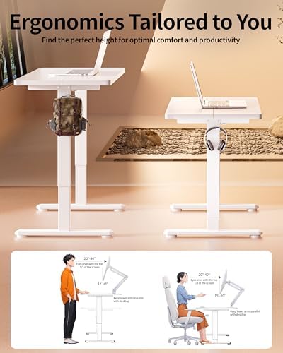 BIZUM Standing Desk Electric Adjustable Computer Desk-Stand up Desk Office Gaming Home Office Memory Desks 48x24 inches White - Image 4