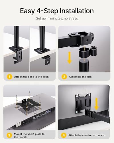monTEK Extra-Long Monitor Arm for 17-32" Screens, 22 lbs - Image 6