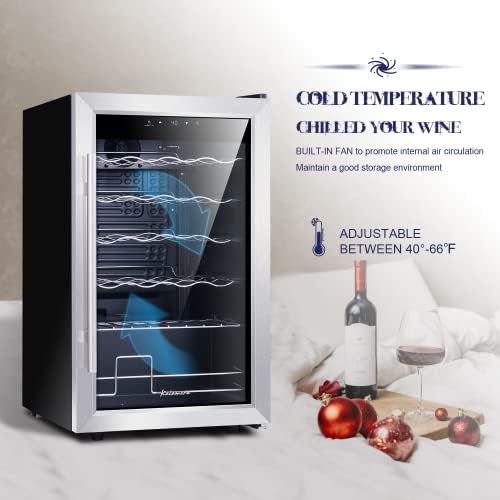 Kalamera Mini Fridge Wine Cooler, 24 Bottle Freestanding Wine Refrigerator - Image 2