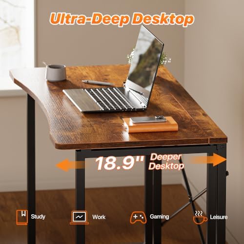 Huuger Folding Desk for Small Spaces, 39.4 Inch Foldable Computer Table - Image 4